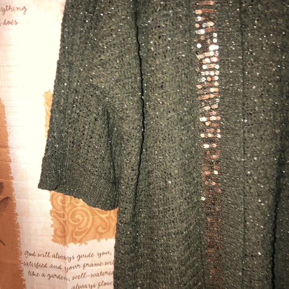 Chico’s sz 2 Green Cardigan Sweater Coat - Picture 3 of 6